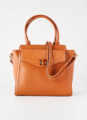 Sac fermeture zippée forme rectangulaire marron NAF NAF femme