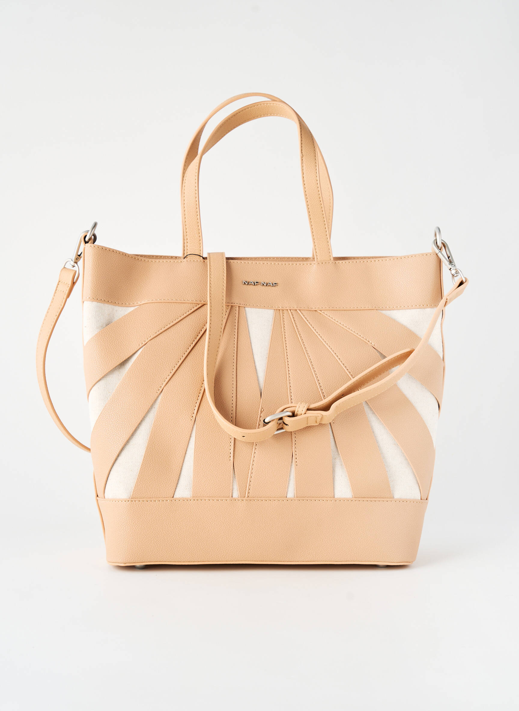 Sac forme cabas forme cabas beige NAF NAF femme