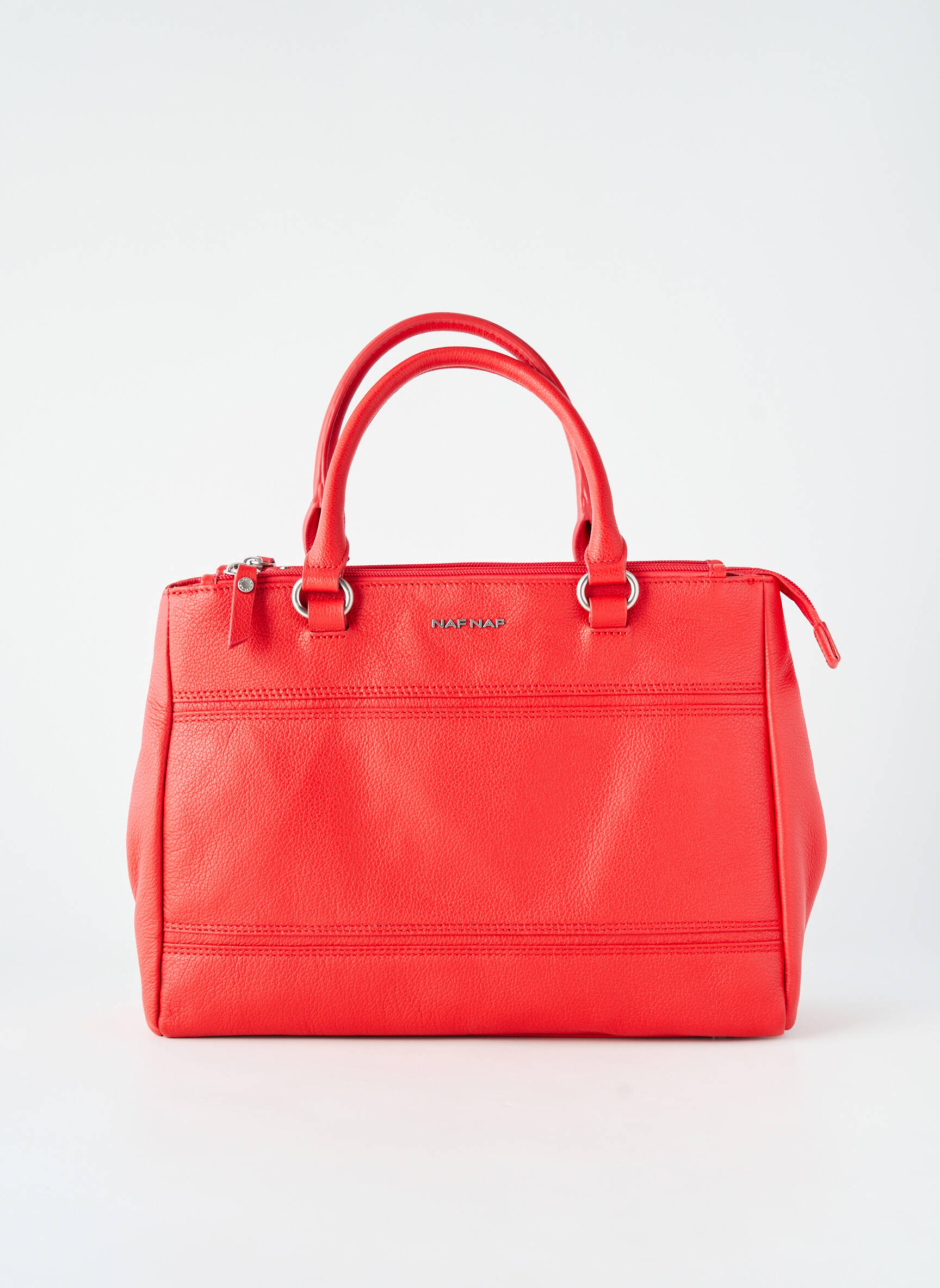 Sac fermeture zippée forme rectangulaire rouge NAF NAF femme
