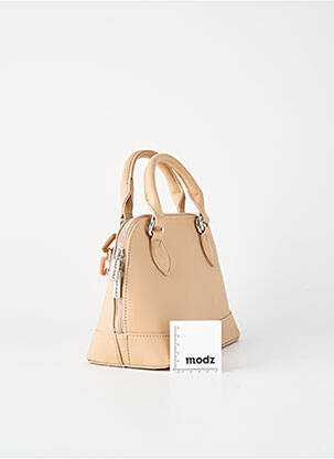 Sac fermeture zippée forme rectangulaire beige NAF NAF femme