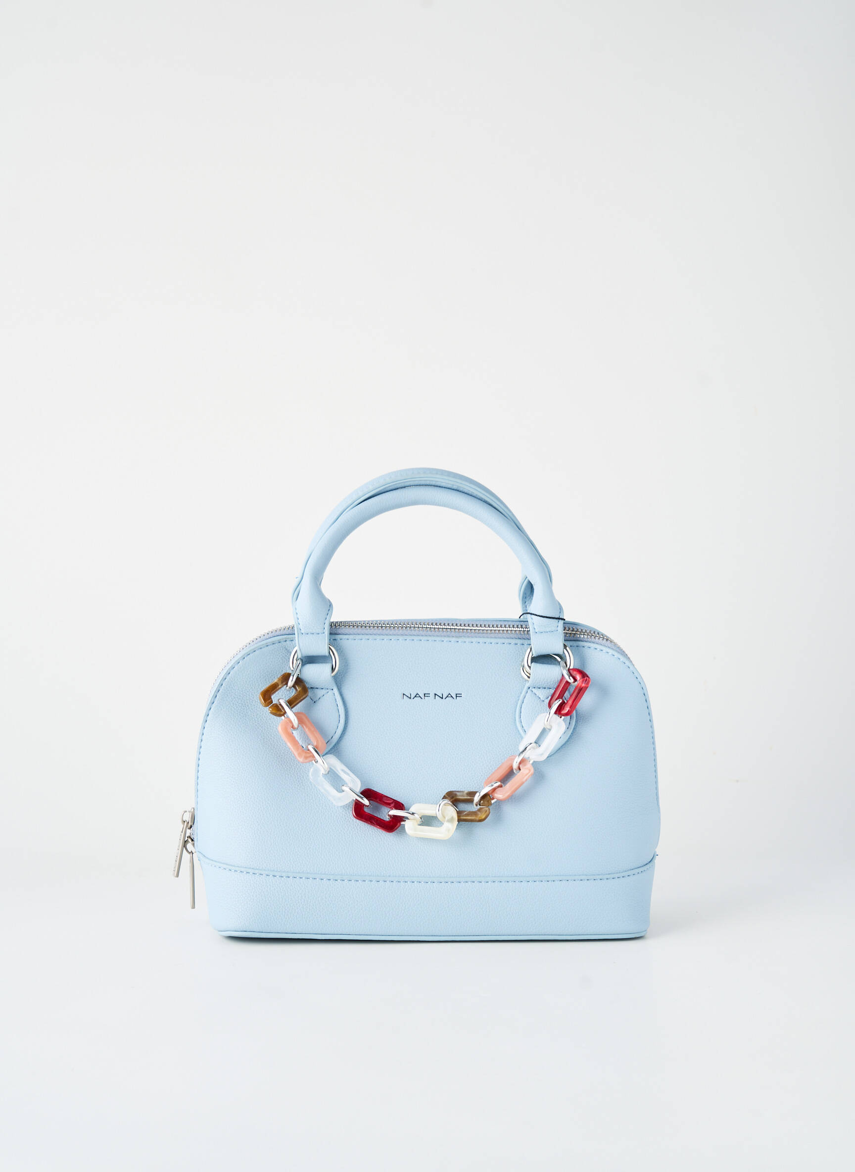 Sac fermeture zippée forme rectangulaire bleu NAF NAF femme
