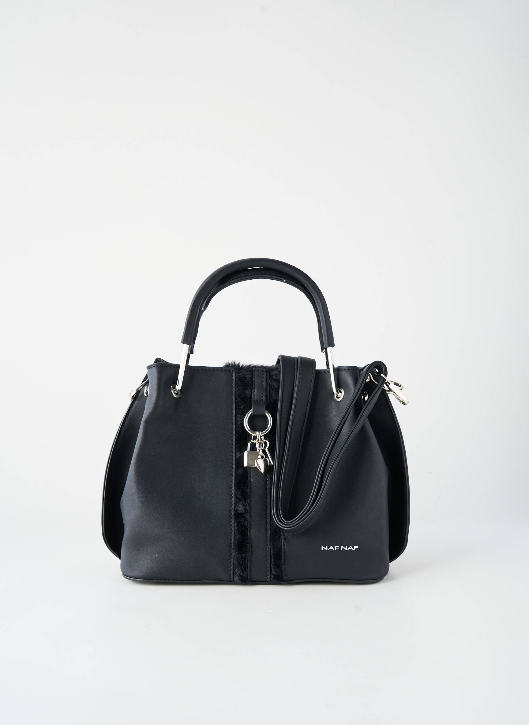 Sac fermeture zippée forme rectangulaire noir NAF NAF femme
