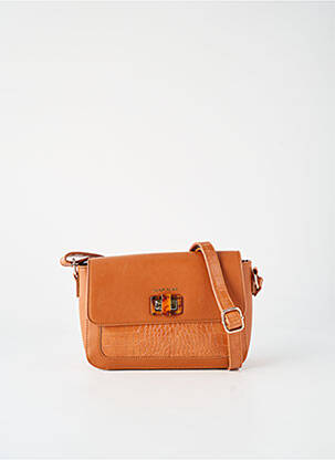 Sac multipoches forme rectangulaire marron NAF NAF femme