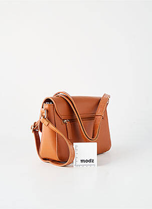 Sac multipoches forme rectangulaire marron NAF NAF femme