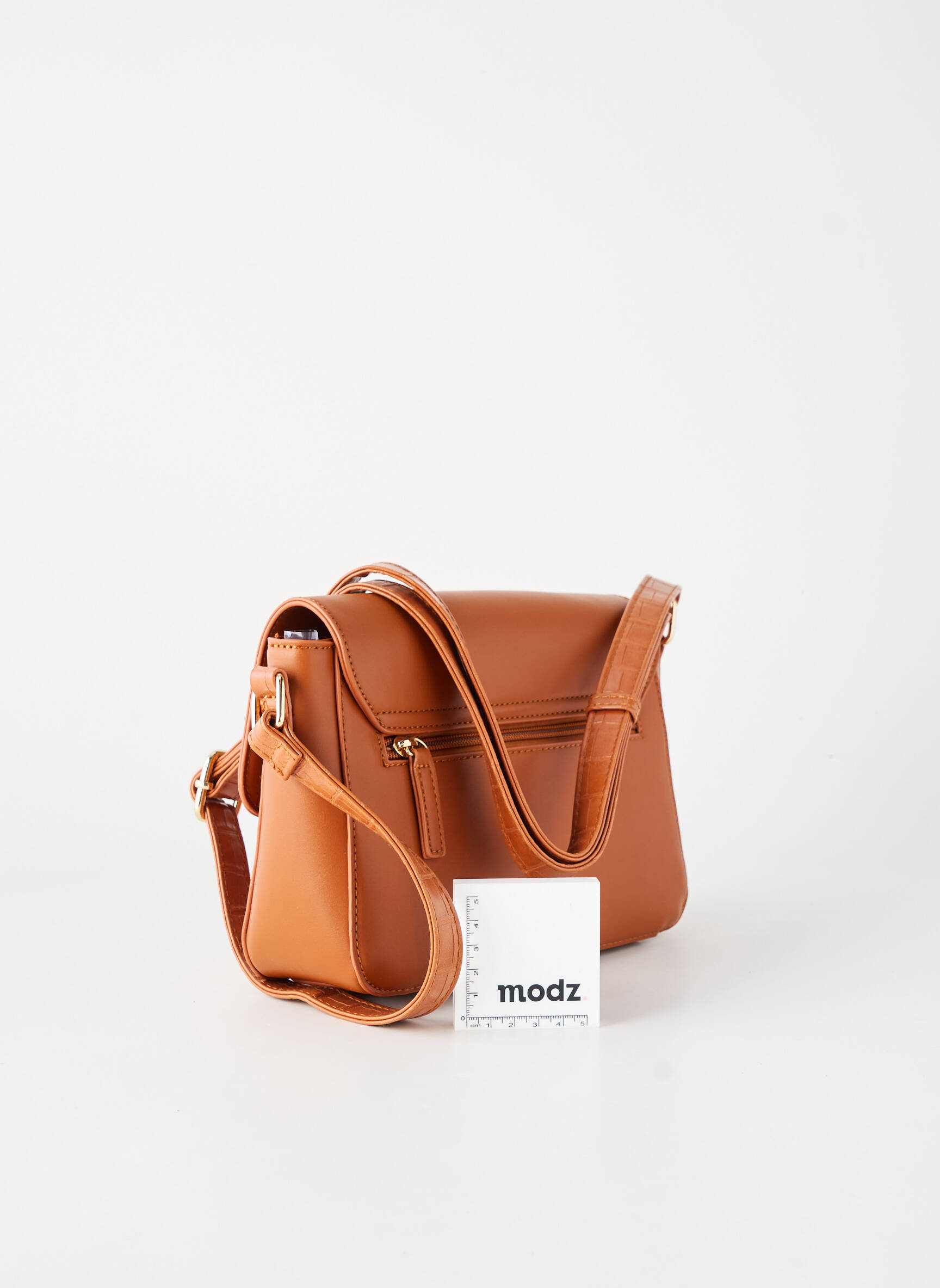 Sac multipoches forme rectangulaire marron NAF NAF femme