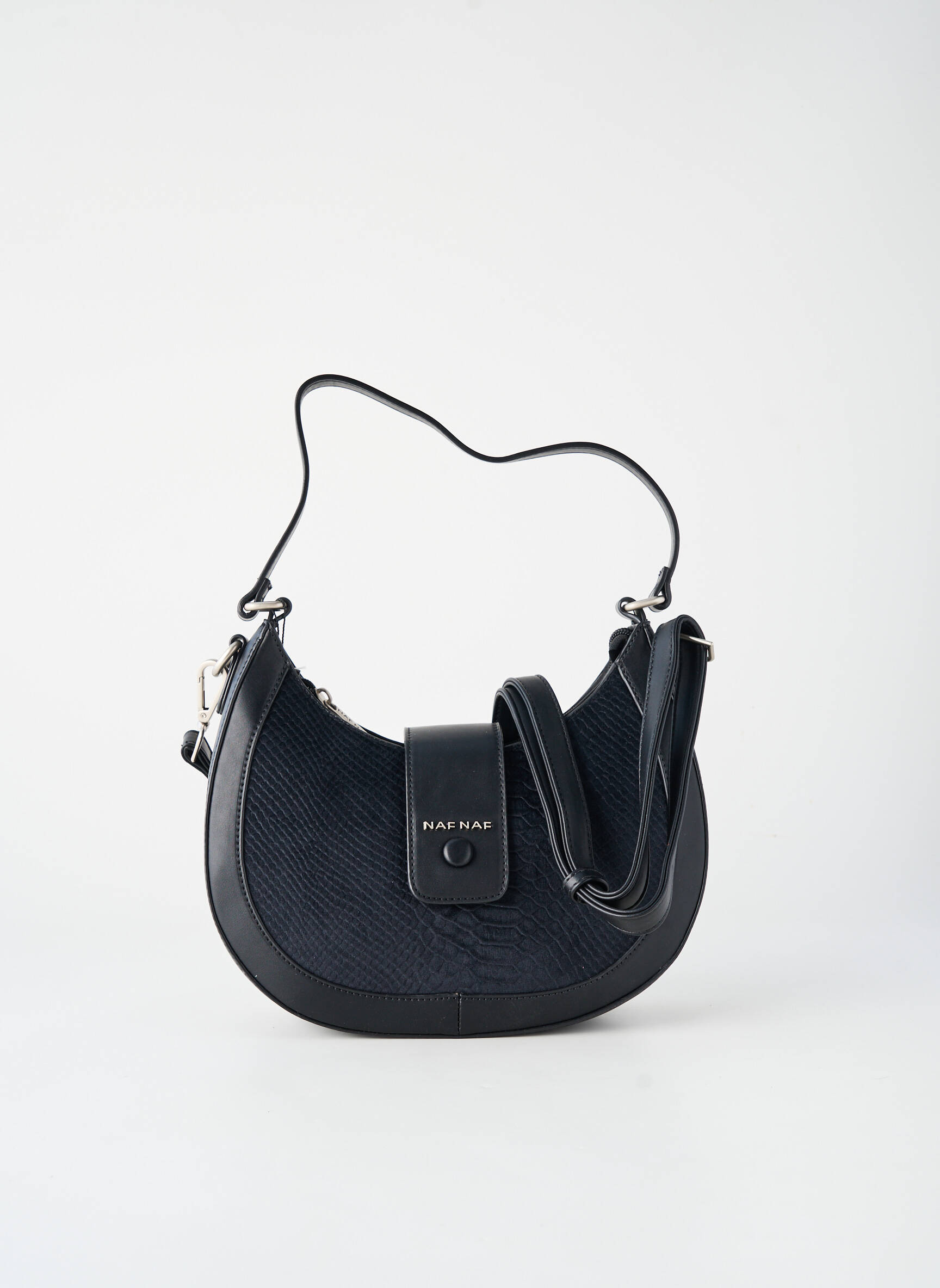 Sac fermeture zippée forme rectangulaire noir NAF NAF femme