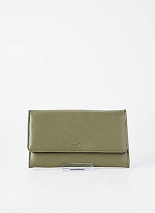 Portefeuille tissage simili-cuir vert NAF NAF femme