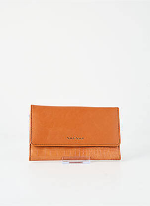 Portefeuille tissage simili-cuir marron NAF NAF femme