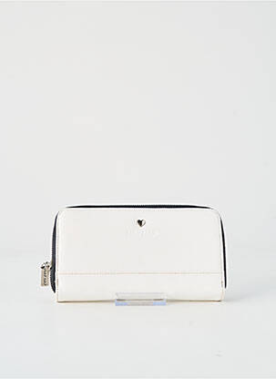 Portefeuille tissage simili-cuir blanc NAF NAF femme