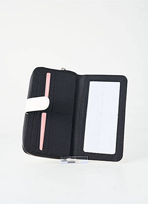 Portefeuille tissage simili-cuir blanc NAF NAF femme