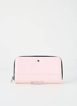 Portefeuille tissage simili-cuir rose NAF NAF femme