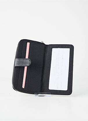 Portefeuille tissage simili-cuir noir NAF NAF femme