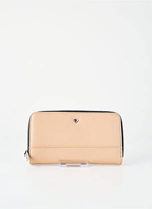 Portefeuille tissage simili-cuir beige NAF NAF femme