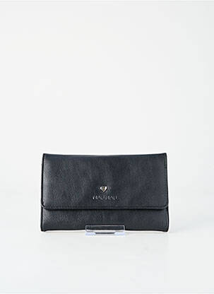 Portefeuille tissage simili-cuir noir NAF NAF femme