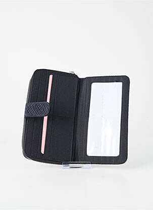 Portefeuille tissage simili-cuir noir NAF NAF femme