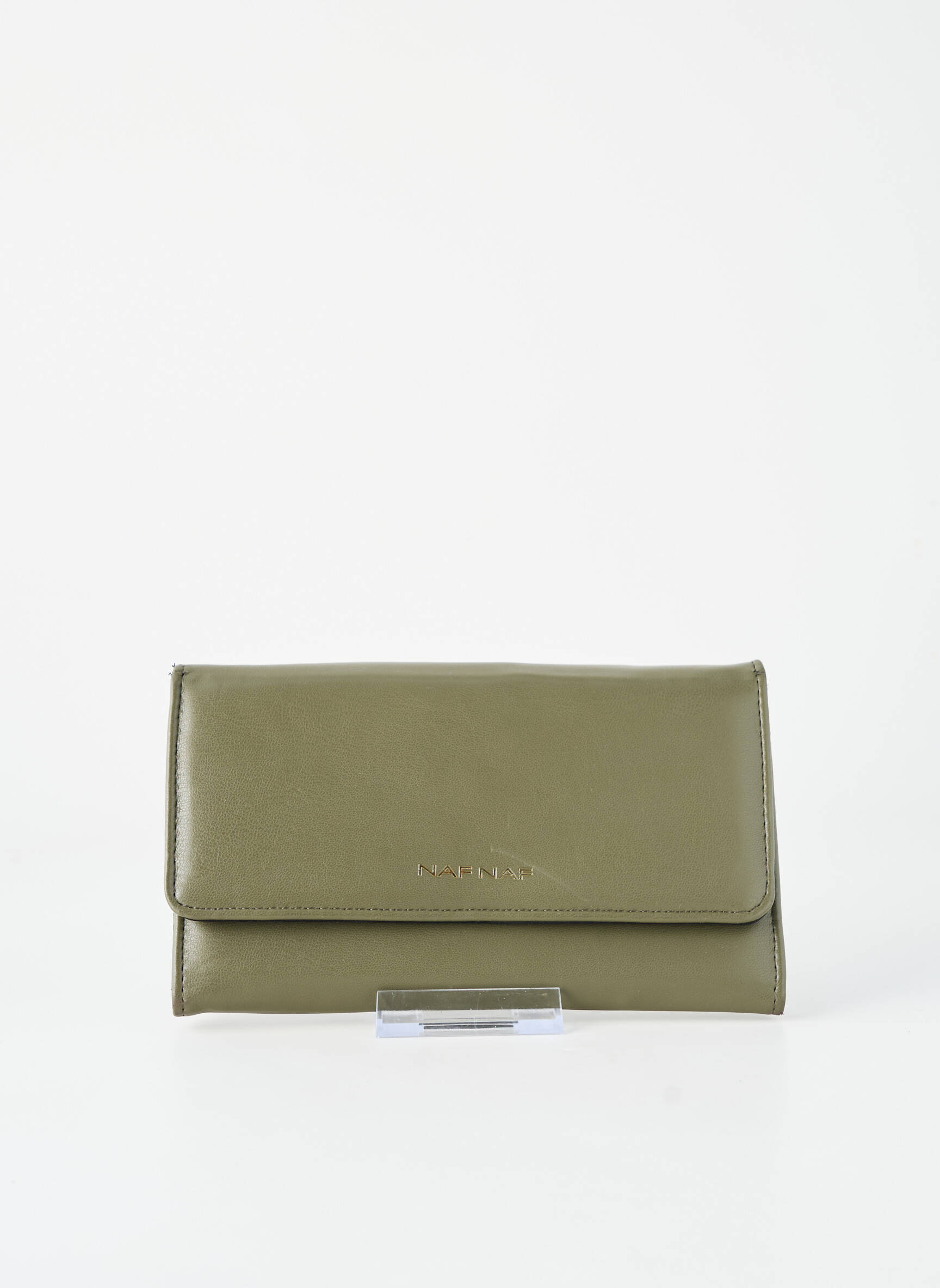 Portefeuille tissage simili-cuir vert NAF NAF femme