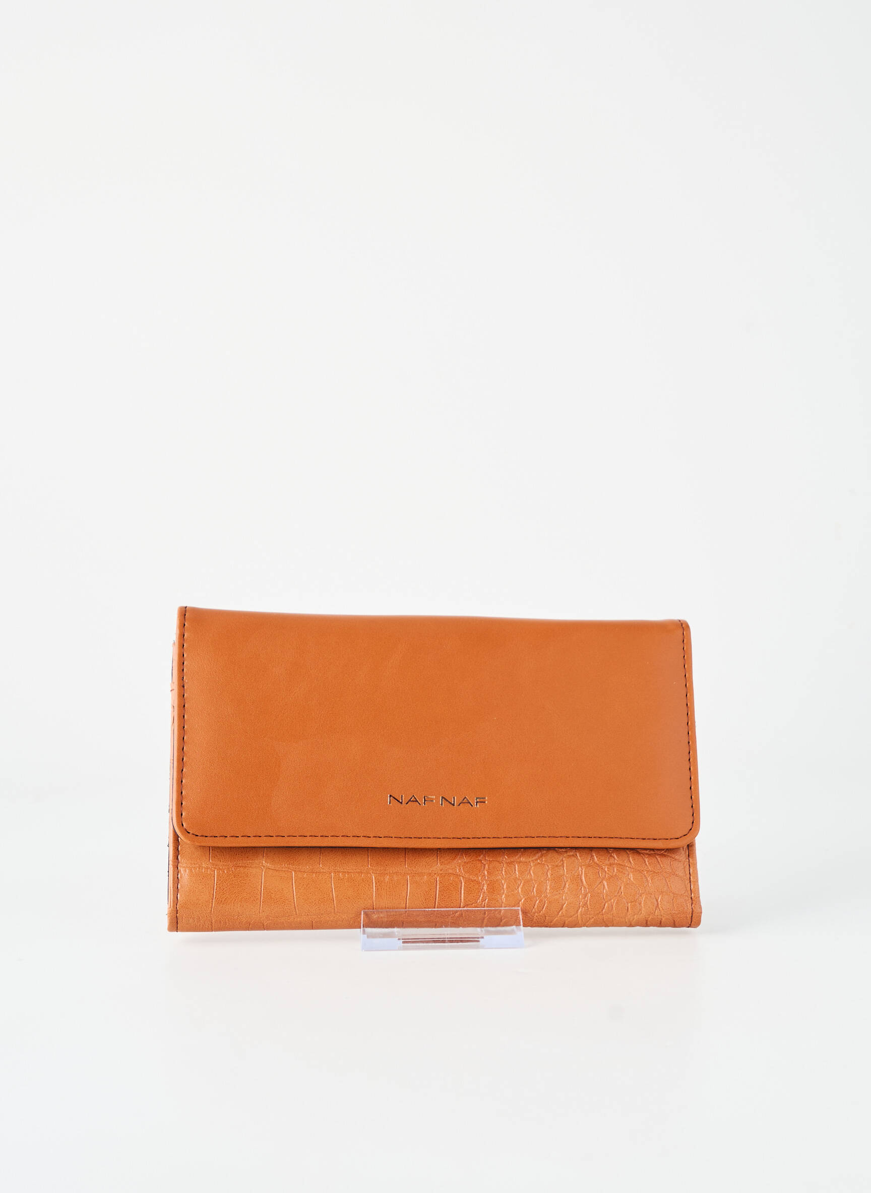Portefeuille tissage simili-cuir marron NAF NAF femme