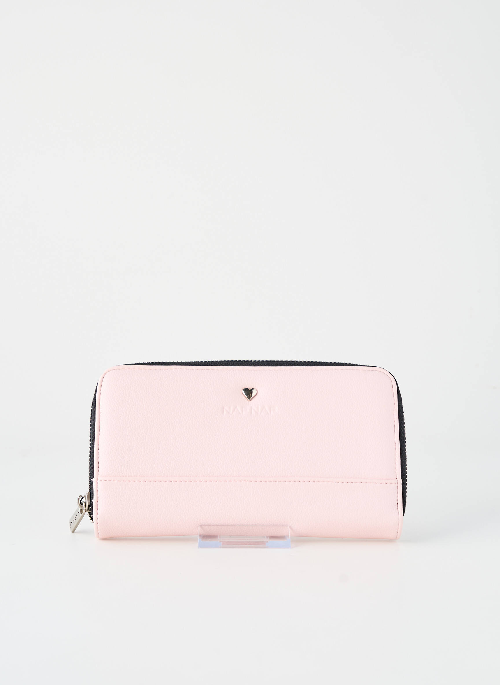 Portefeuille tissage simili-cuir rose NAF NAF femme