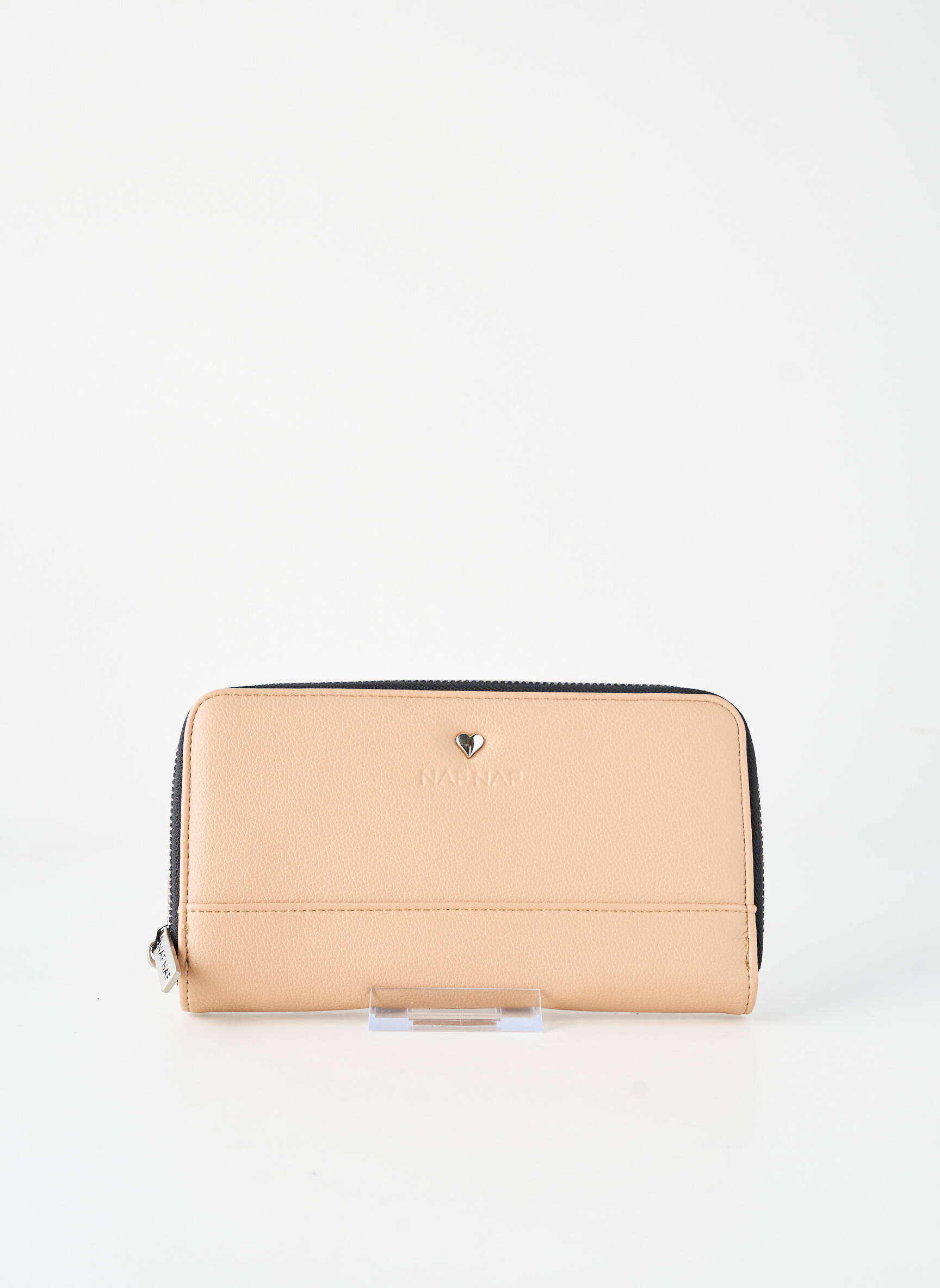 Portefeuille tissage simili-cuir beige NAF NAF femme