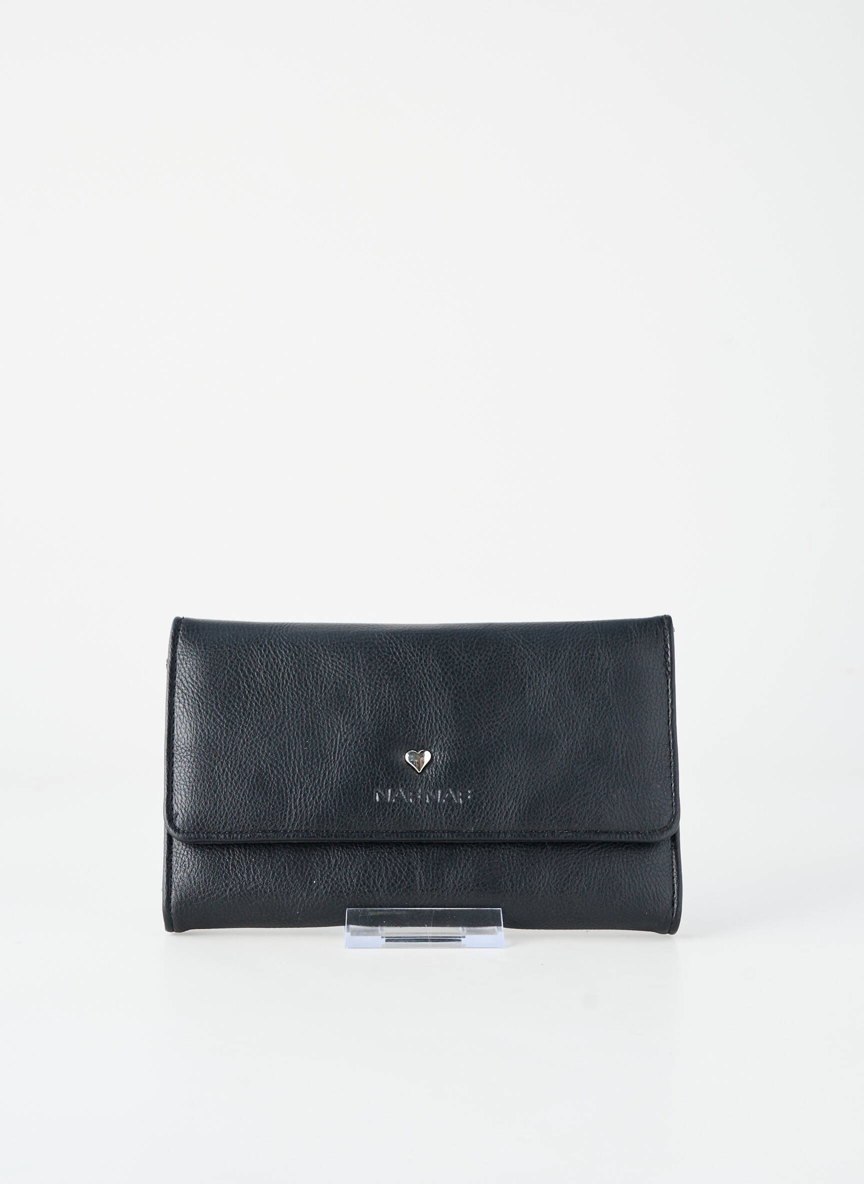 Portefeuille tissage simili-cuir noir NAF NAF femme