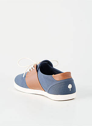 Baskets matière lisse bout rond bleu FAGUO homme