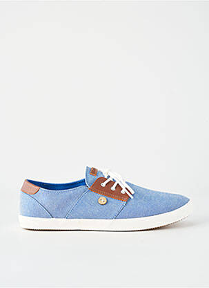 Baskets matière lisse bout rond bleu FAGUO homme