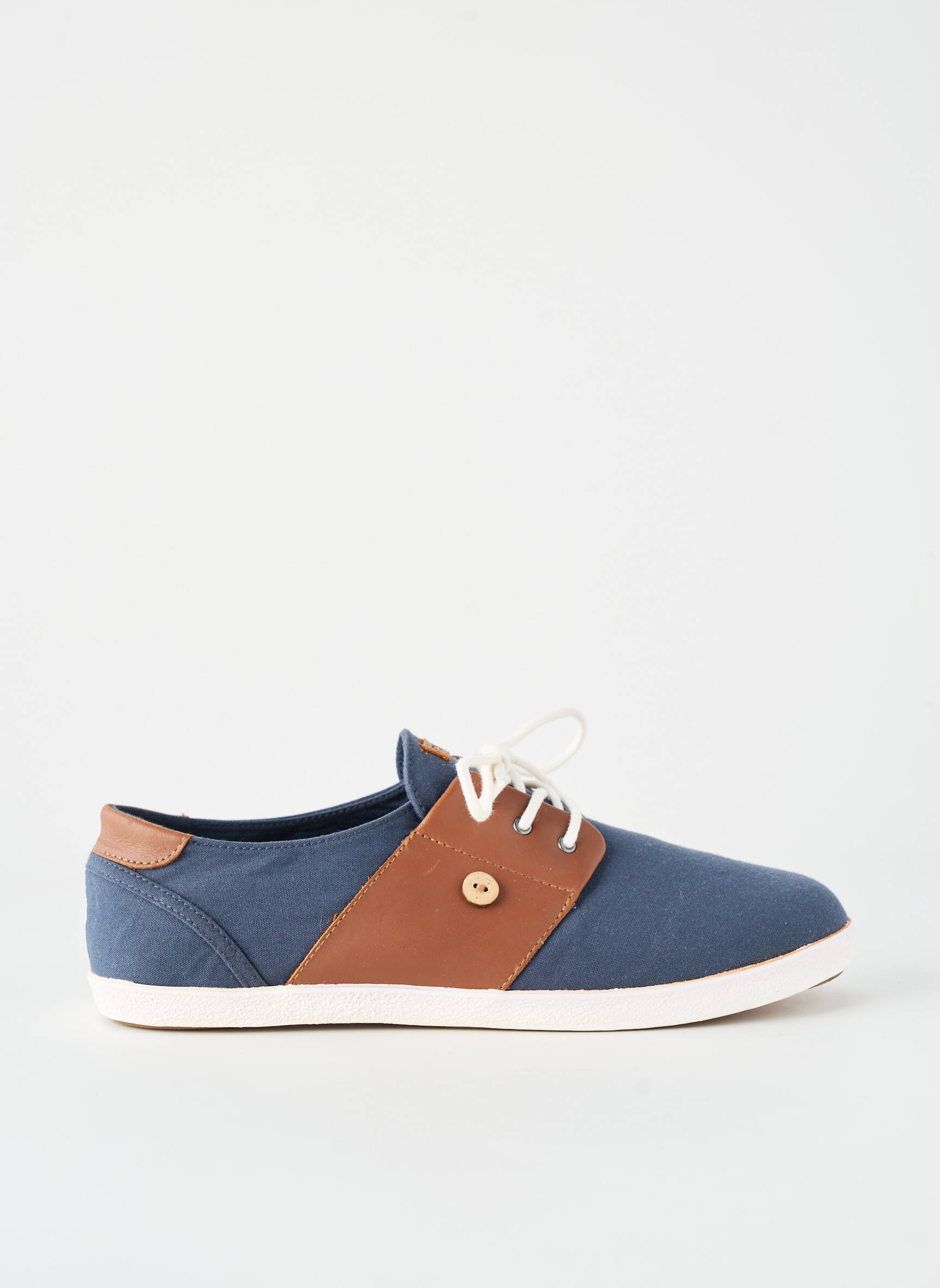 Baskets matière lisse bout rond bleu FAGUO homme