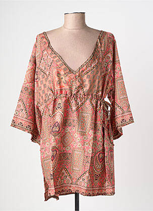 Tunique manches longues imprimé fantaisie orange SINOE BY BAMBOO'S femme