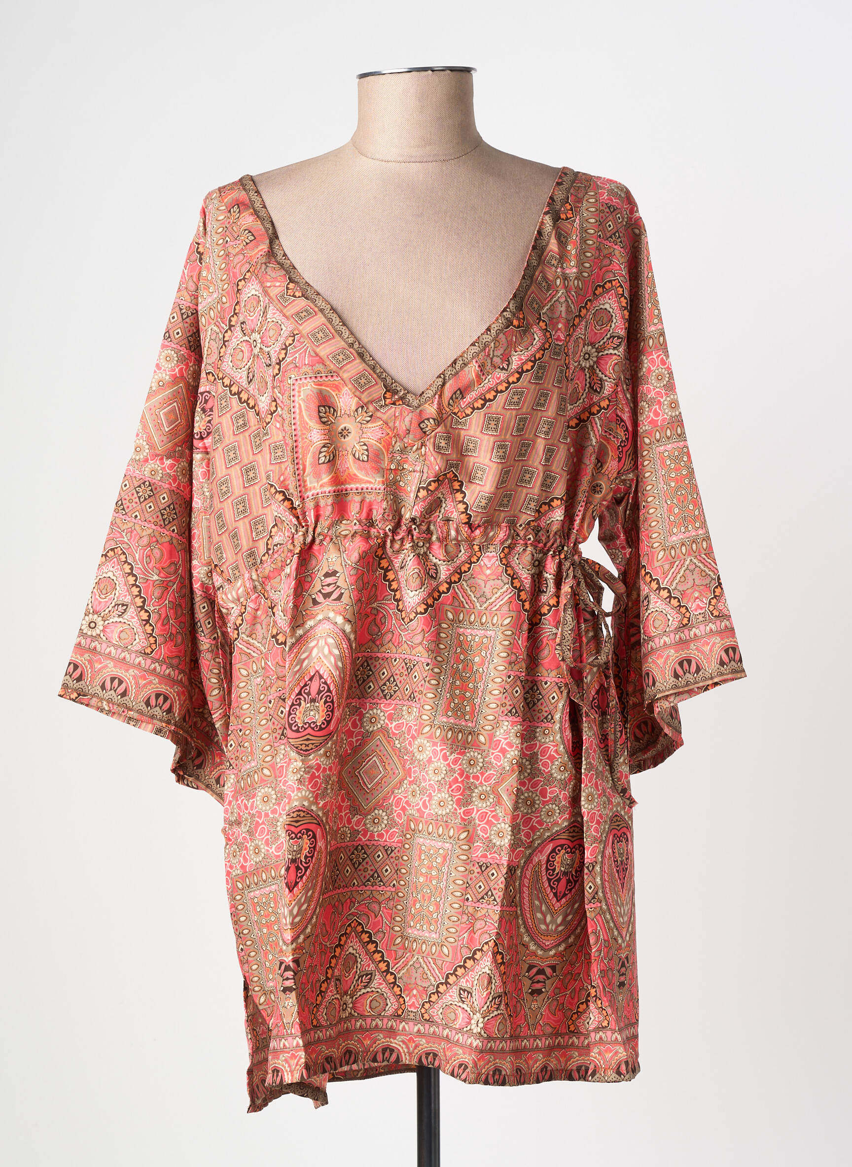 Tunique manches longues imprimé fantaisie orange SINOE BY BAMBOO'S femme