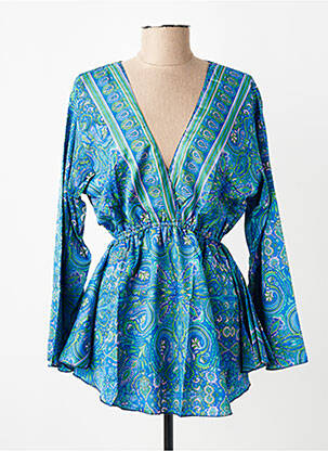 Top imprimé fantaisie manches longues bleu SINOE BY BAMBOO'S femme