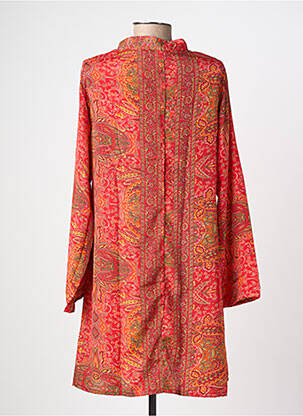 Robe mi-longue imprimé fantaisie manches longues rouge SINOE BY BAMBOO'S femme