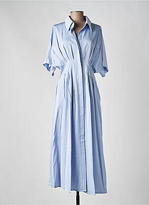 Robe longue manches courtes manches courtes bleu EXQUISS'S femme