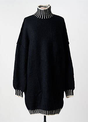 Robe pull stretch manches longues noir IKOONE&BIANKA femme