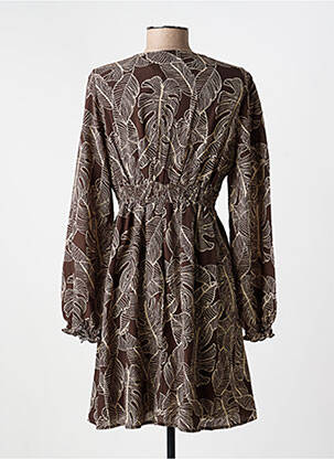 Robe courte manches longues manches longues marron IKOONE&BIANKA femme