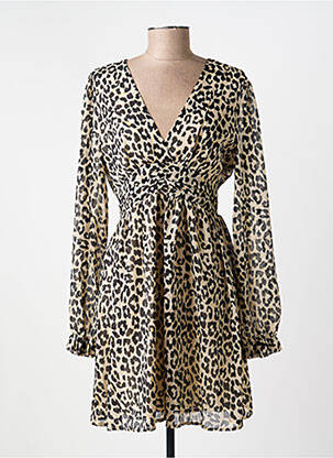 Robe courte manches longues manches longues beige EMMA ELLA femme