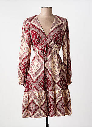 Robe courte manches longues manches longues rouge IN APRIL 1986 femme