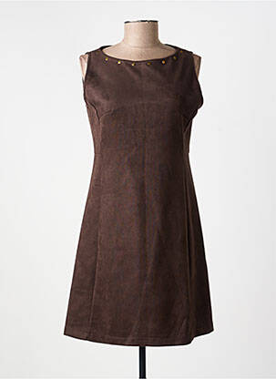 Robe courte sans manche sans manche marron CHARMING GIRL femme