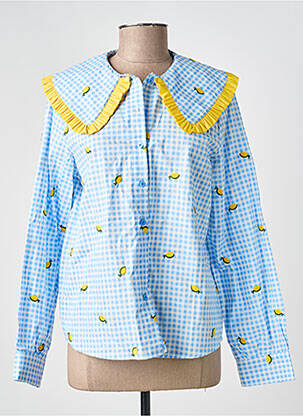 Chemisier coupe droite manches longues bleu IN APRIL 1986 femme