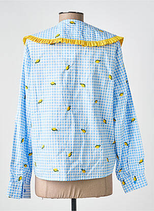 Chemisier coupe droite manches longues bleu IN APRIL 1986 femme