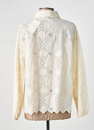 Chemisier coupe droite manches longues beige EXQUISS'S femme