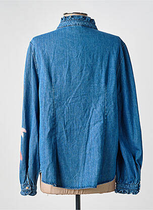 Chemisier coupe droite manches longues bleu JS MILLENIUM femme
