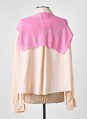 Chemisier tissage popeline manches longues rose SEASON femme