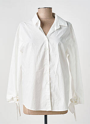 Chemisier coupe droite manches longues blanc MAISON ONADO femme