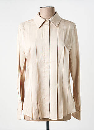 Chemisier coupe fluide manches longues beige EXQUISS'S femme