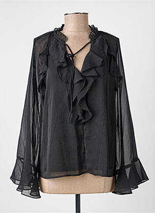 Blouse légère et transparente manches longues noir PEACE N'LOVE femme