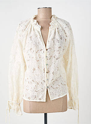 Chemisier coupe cintrée manches longues beige PEACE N'LOVE femme