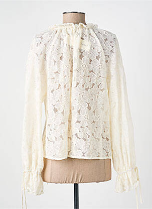 Chemisier coupe cintrée manches longues beige PEACE N'LOVE femme