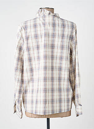 Chemisier tissage crêpe manches longues marron EXQUISS'S femme
