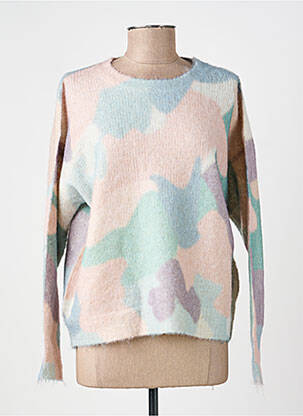 Pull stretch manches longues rose IKOONE&BIANKA femme