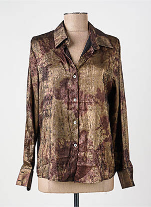 Chemisier coupe fluide manches longues marron CHIC & JEUNE femme